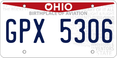 OH license plate GPX5306
