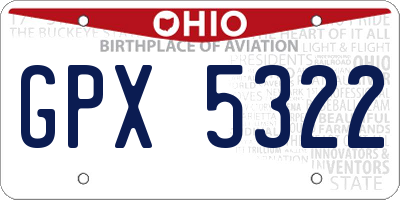 OH license plate GPX5322