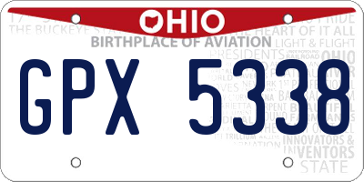 OH license plate GPX5338