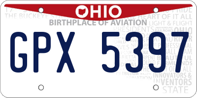 OH license plate GPX5397