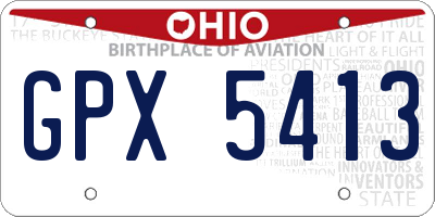 OH license plate GPX5413