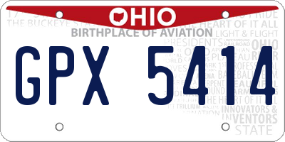 OH license plate GPX5414