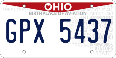 OH license plate GPX5437