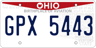OH license plate GPX5443