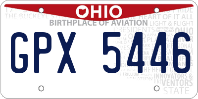 OH license plate GPX5446