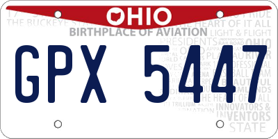 OH license plate GPX5447