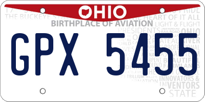 OH license plate GPX5455