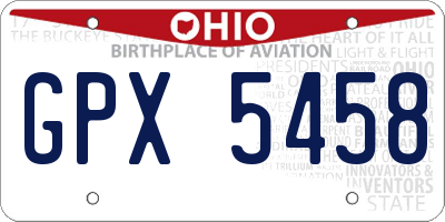 OH license plate GPX5458