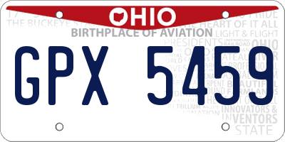 OH license plate GPX5459