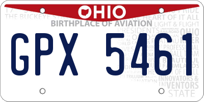 OH license plate GPX5461
