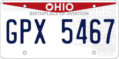 OH license plate GPX5467