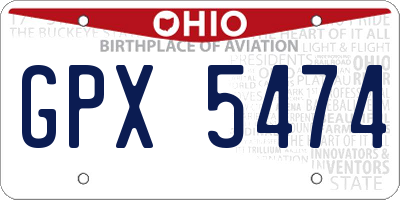 OH license plate GPX5474