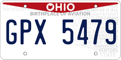 OH license plate GPX5479
