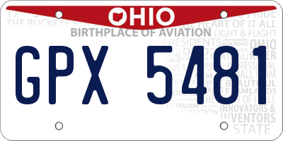 OH license plate GPX5481