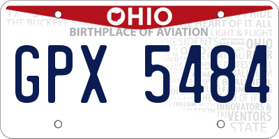 OH license plate GPX5484