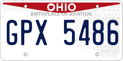OH license plate GPX5486