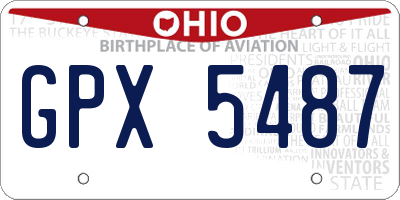 OH license plate GPX5487