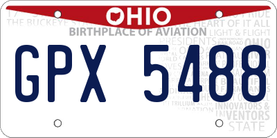 OH license plate GPX5488