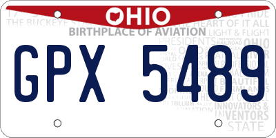 OH license plate GPX5489