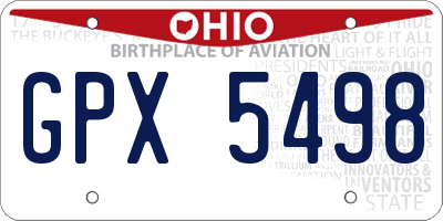 OH license plate GPX5498