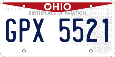 OH license plate GPX5521