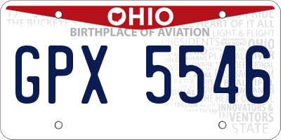 OH license plate GPX5546