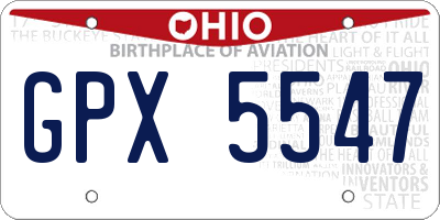 OH license plate GPX5547