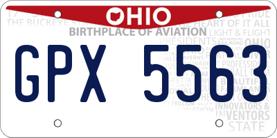 OH license plate GPX5563