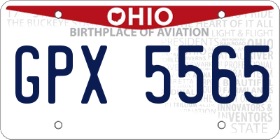 OH license plate GPX5565