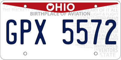OH license plate GPX5572