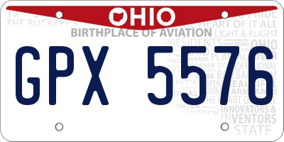 OH license plate GPX5576