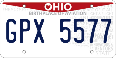 OH license plate GPX5577
