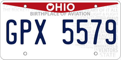 OH license plate GPX5579