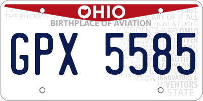 OH license plate GPX5585