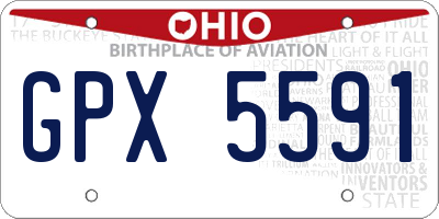 OH license plate GPX5591