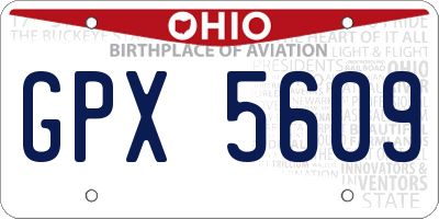 OH license plate GPX5609