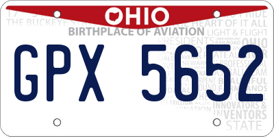 OH license plate GPX5652