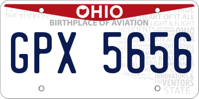 OH license plate GPX5656