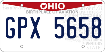 OH license plate GPX5658