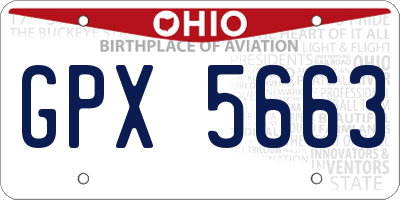 OH license plate GPX5663