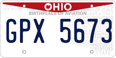 OH license plate GPX5673