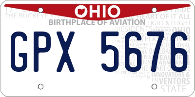 OH license plate GPX5676