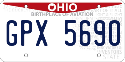 OH license plate GPX5690