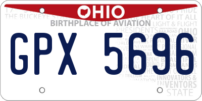OH license plate GPX5696