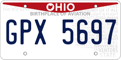 OH license plate GPX5697