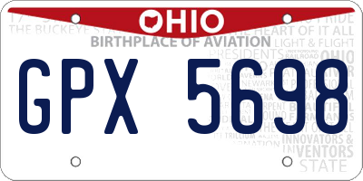 OH license plate GPX5698