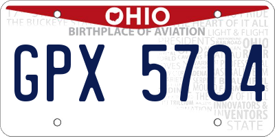 OH license plate GPX5704