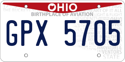 OH license plate GPX5705