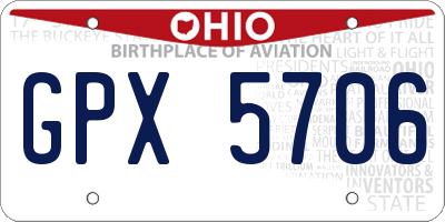 OH license plate GPX5706