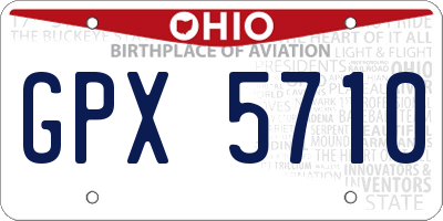 OH license plate GPX5710